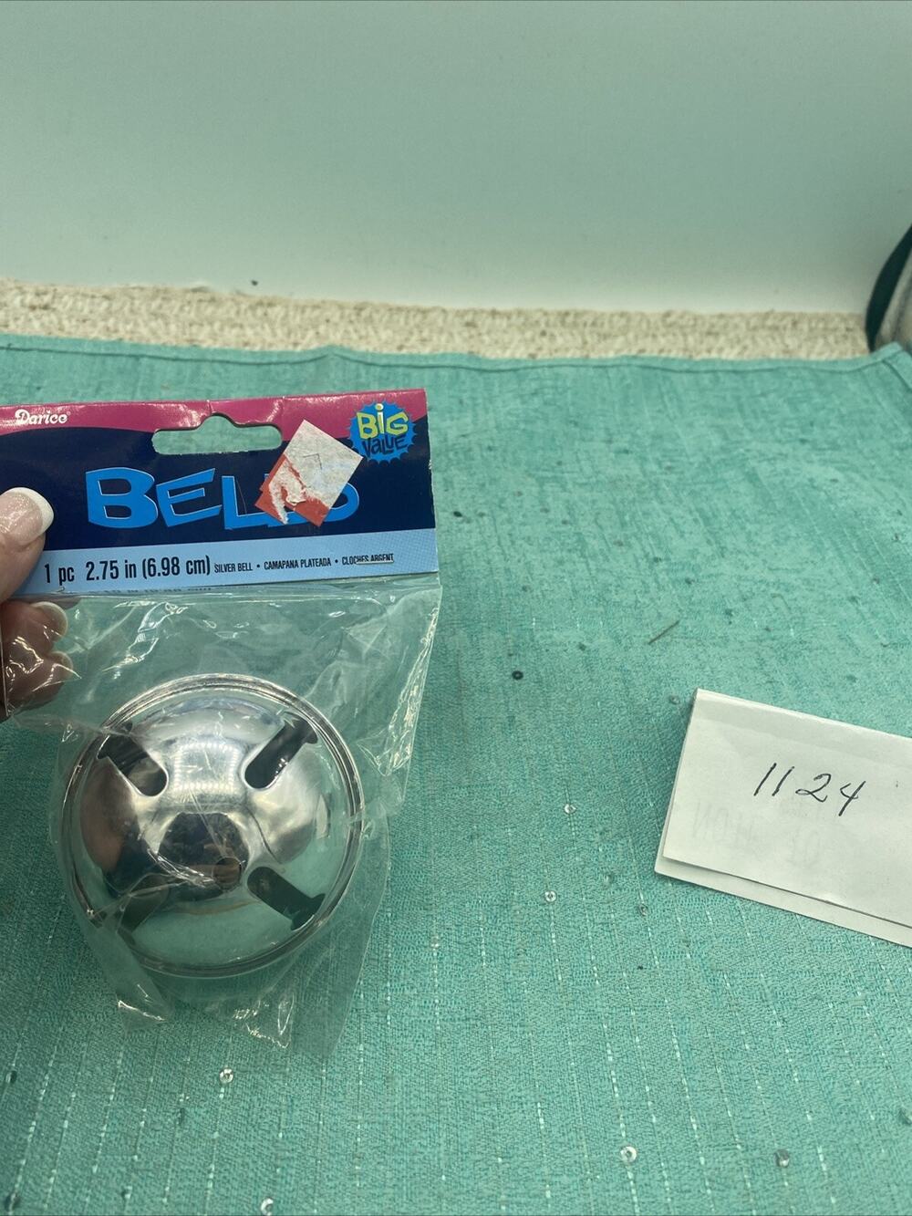 Jingle Bell Silver with Star Cutouts 2.75 Inches New In Package